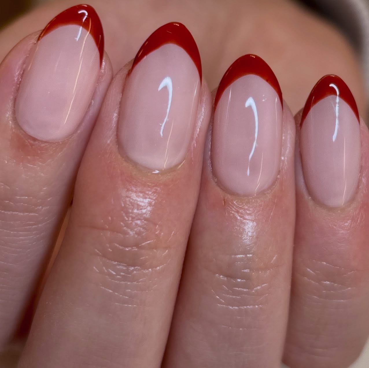 Elevate your nail game with this chic red-tipped French design! Perfectly polished and oh-so-stylish, this look is a timeless classic with a bold twist that’s perfect for any season 💅🏻❤️ #nailsbyabb