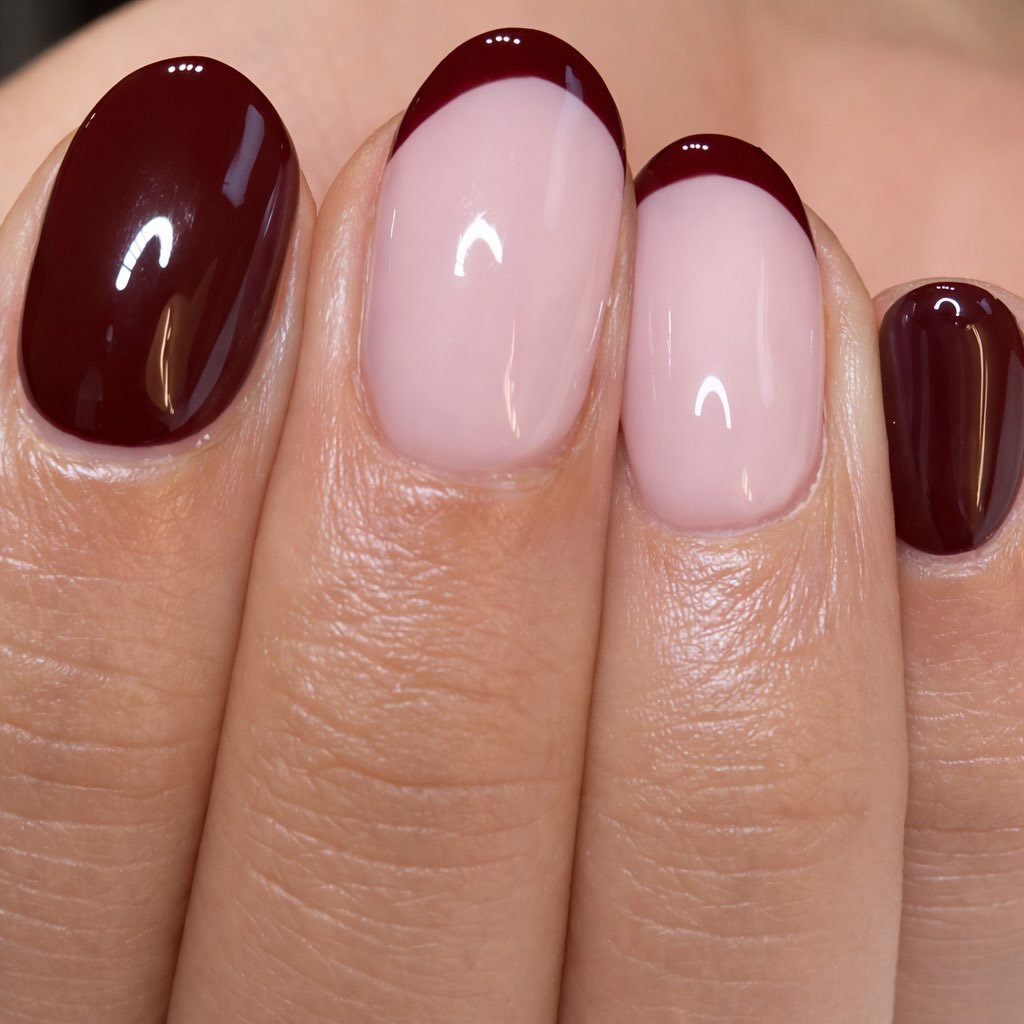 These deep wine tips paired with a natural blush base are your reminder that confidence doesn’t have to be loud to be powerful.
Grace + strength, elegance + edge — just like you.

Choose beauty that r